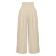 thumbnail image 5 of Yievot Palazzo Pants for Women Casual XL Khaki Women's Loose Wide Leg Pants High Waist Straight Pants Casual Pants, 5 of 7