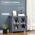 thumbnail image 4 of HOMCOM Kitchen Sideboard, Glass Door Buffet Cabinet with Adjustable Shelf, 4 of 10