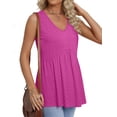 thumbnail image 4 of MOSHU Womens Tank Tops Eyelet Sleeveless Tops for Women Dressy V Neck Babydoll Tank Tops Flowy Summer Shirts, 4 of 9
