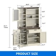thumbnail image 6 of DEXTRUS 68" Tall Kitchen Pantry Cabinet with Microwave Stand & Power Outlet, Storage Cabinet ,Walnut, 6 of 8