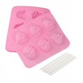 thumbnail image 1 of Molde para paletas de flores 3D y 20 palitos, bandeja de silicona para paletas MoldFun Rose para caramelos duros, chocolate, gomitas, gelatina, 1 of 1