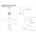 thumbnail image 5 of Kingston Brass KBX8132EFL Centurion Triple-Handle Tub and Shower Faucet, Polished Brass, 5 of 7
