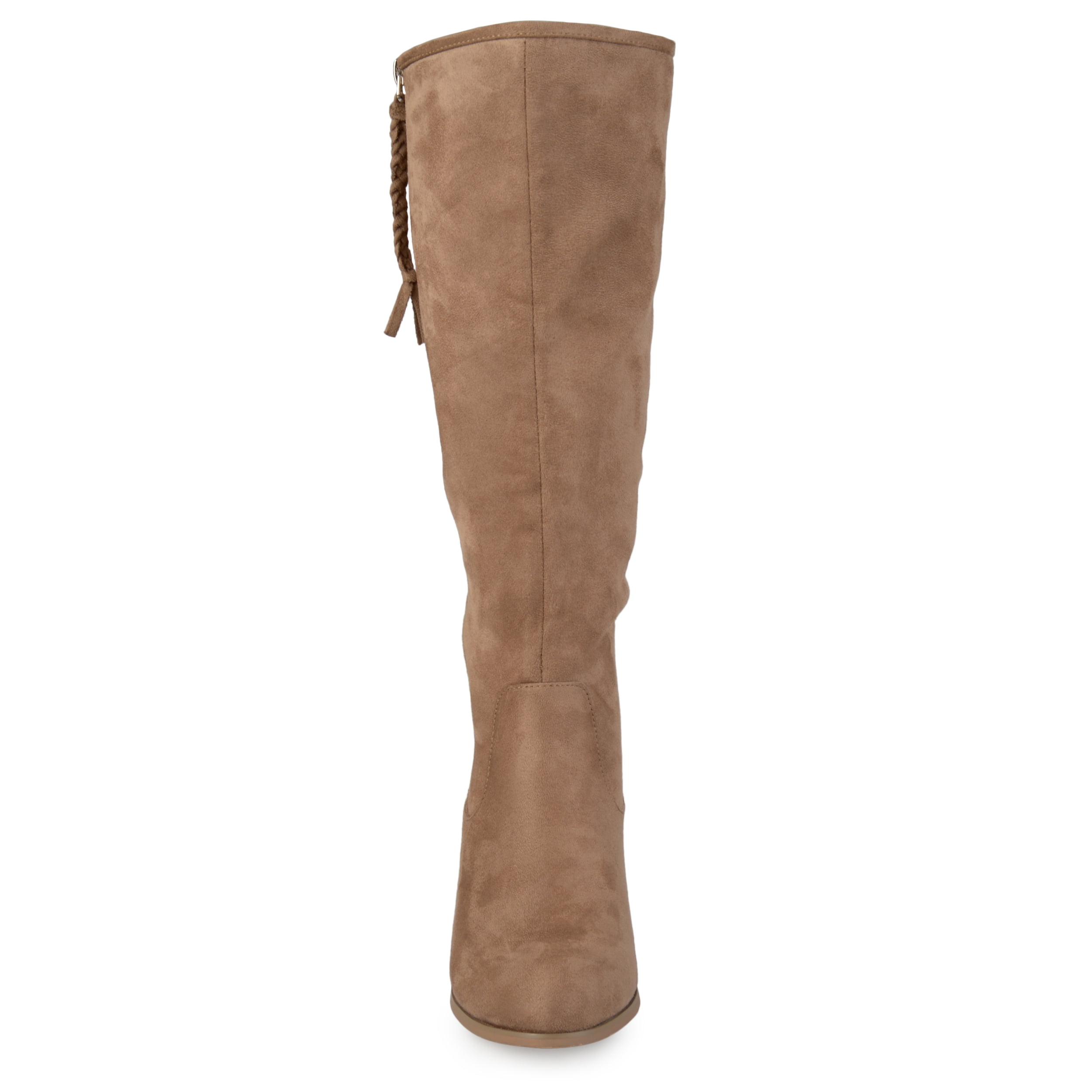 Journee Womens Sanora Wide Calf Stacked Heel Riding Boots