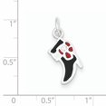 thumbnail image 2 of 925 Sterling Silver Noir Rouge Boot Collier Pendentif Charme, 2 of 6