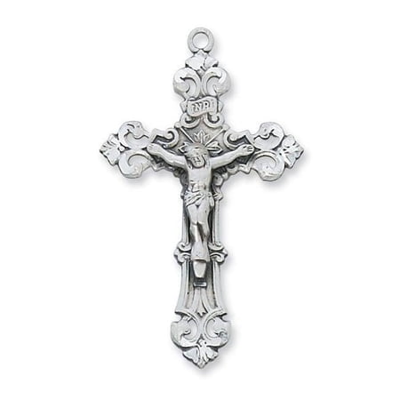 1.7 x 1.01 x 0.13 in. Sterling Silver Crucifix Pendant