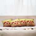 thumbnail image 3 of Ambesonne Floral Throw Pillow Cover 4 Pack, Retro Poppy Flowers, 18", Scarlet Pale Yellow, 3 of 6