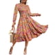 thumbnail image 1 of Vestido largo Simplee de manga larga con estampado floral para mujer, 1 of 5