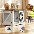 thumbnail image 4 of Flycity 43.3" Farmhouse Dog Crate Furniture with Sliding Door, Heavy Duty Dog Cage for Medium Large Dogs, Dog Kennel Furniture for Indoor Outdoor, White, 4 of 8