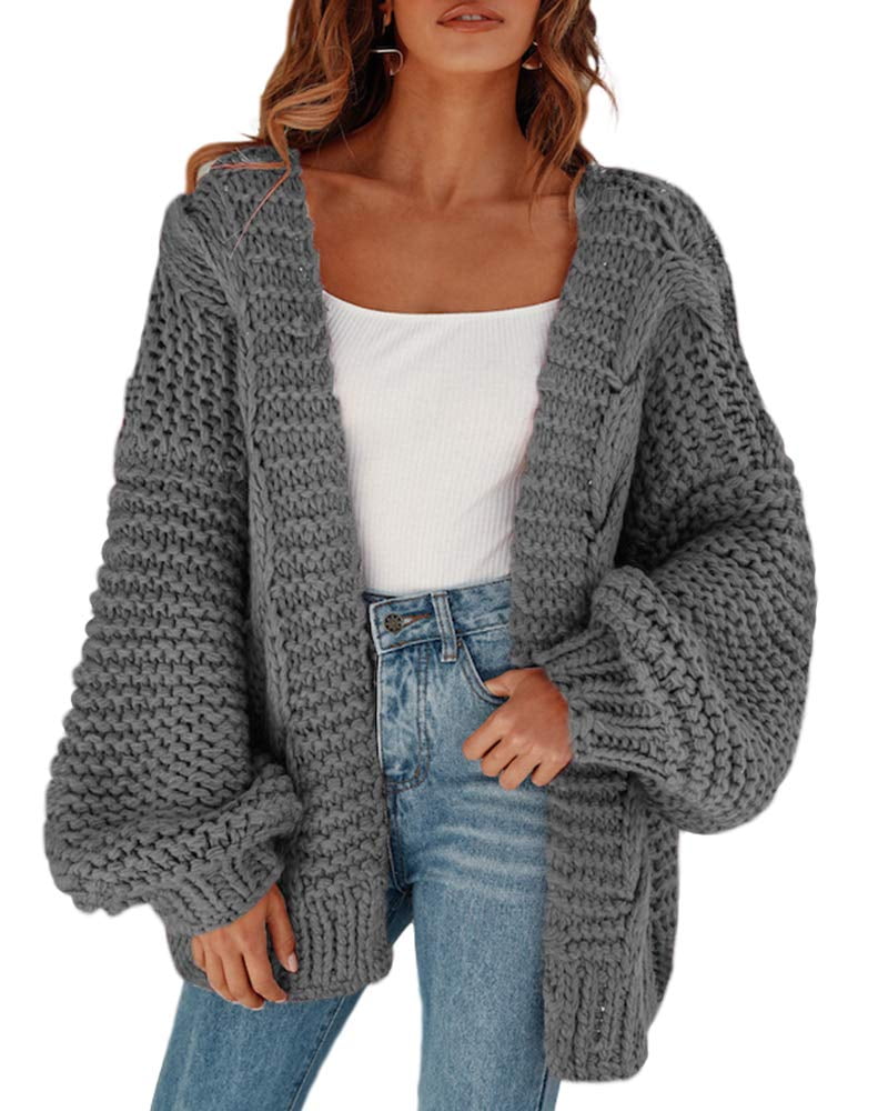 cllios Women's Long Cardigan Sweater Open Front Long Sleeve