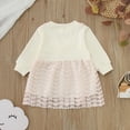 thumbnail image 7 of Sngxgn Girls Long Sleeve Backless Lace Flower Square Neck Tiered Ruffle Swing Party Dress(Pink,110), 7 of 7