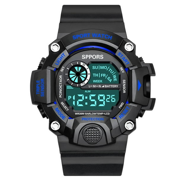 Watches For Men Stop Alarm Clock Hourly Reminder Luminous Date Display 12 24 Hour Conv Watches