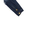 thumbnail image 3 of Veste en Jean pour Femmes à Manches Longues Classique, Délavée, Papillon, Chemise en Denim Surdimensionnée, Manteau, 3 of 9