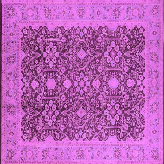 Ahgly Company Indoor Square Oriental Purple Traditional Area Rugs, 5' Square