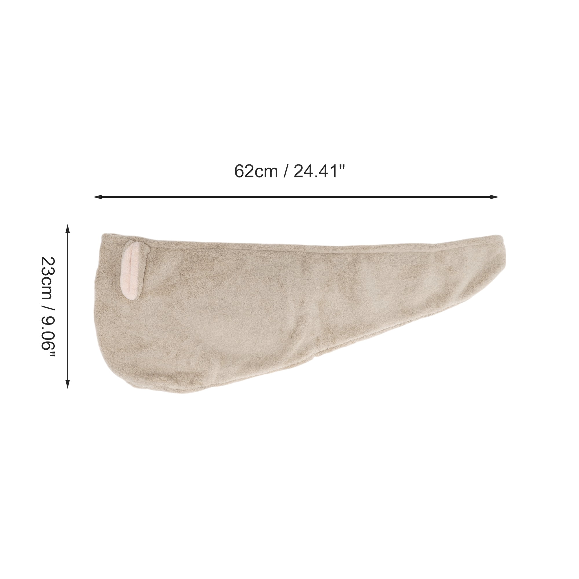 Unique Bargains 1pc Absorbent Cartoon Rabbit Ears-shaped Hair Towel 24.41"x 9.06" Khaki