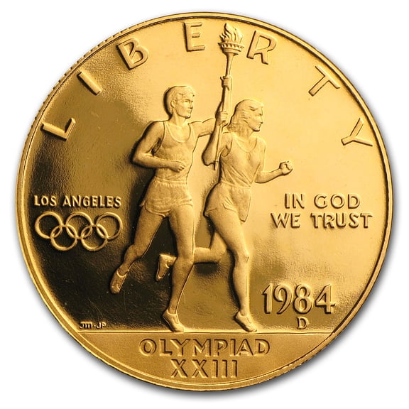 1984-D Gold $10 Commem Olympic Proof (w/Box & COA)