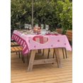 thumbnail image 2 of Outdoor Tablecloth with Umbrella Hole and Zipper, Pink Valentines Day Rectangle Table Cloth 60x84 Inch Waterproof Tablecloth, Love Hearts Romantic Farmhouse Picnic Table Cover for Patio Camping, 2 of 7
