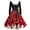 Deep Red, variant on Christmas Dresses for Women Christmas Print Flare Dress For Women Long Sleeve Dress Hollow Party Casual Dresses with V Neck for Holiday Party,Blue,L