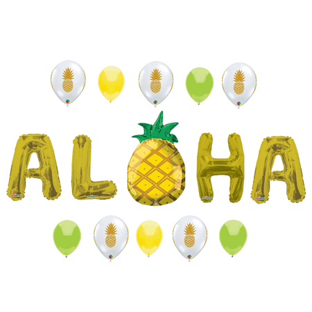Aloha Pineapple Birthday Party Balloons Decoration Supplies Luau Hawaiian Beach