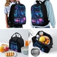 thumbnail image 2 of Jeiento Wolf School Backpack for Boys 17 Inch Bookbag with Lunch Bag Lightweight School Bag and Lunch Box for Boys 4 Pcs Purple Flower Book Bags for Kids Travel Rucksacks, 2 of 7
