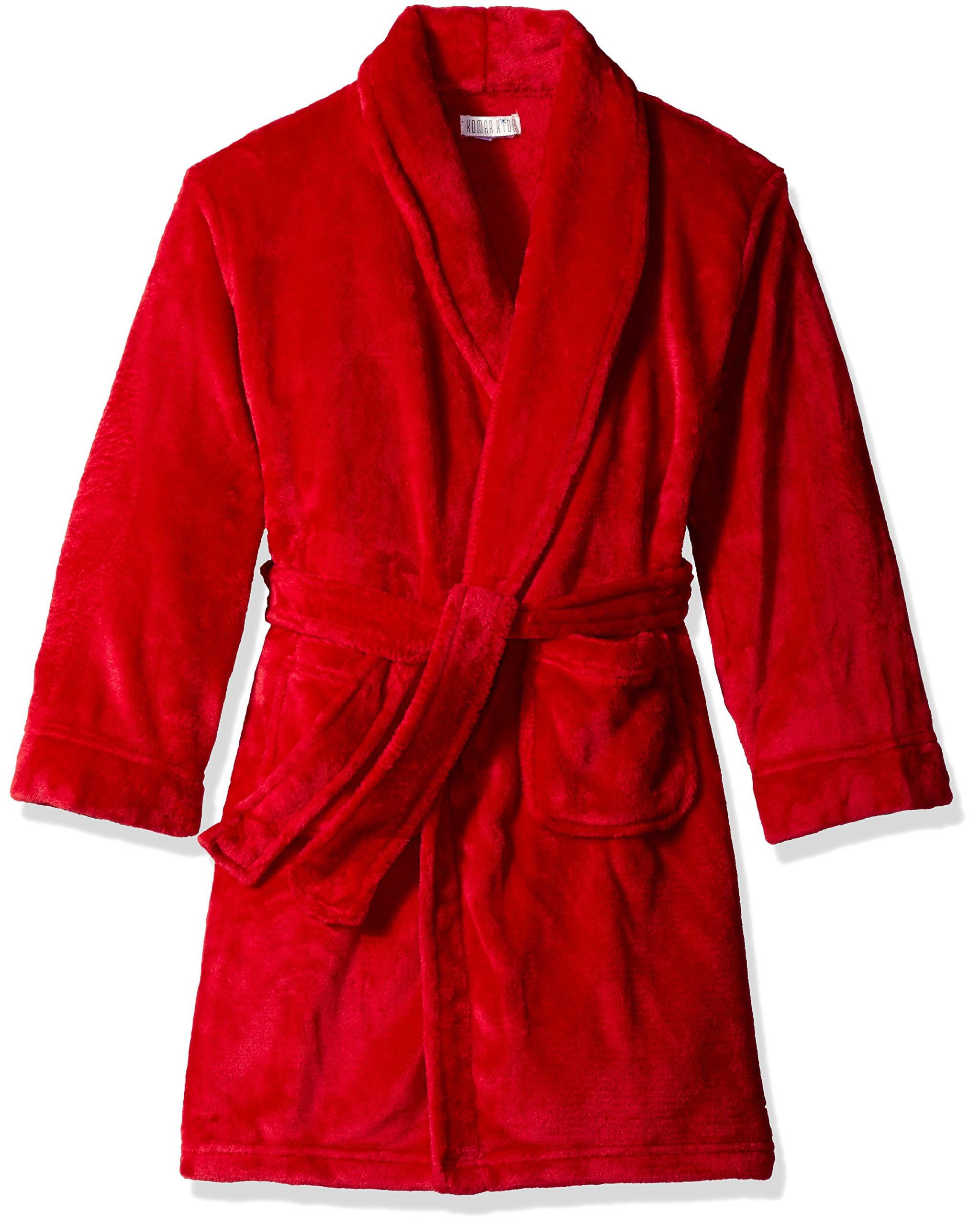 Komar Kids Boys' Velvet Fleece Solid Red Robe | Walmart Canada