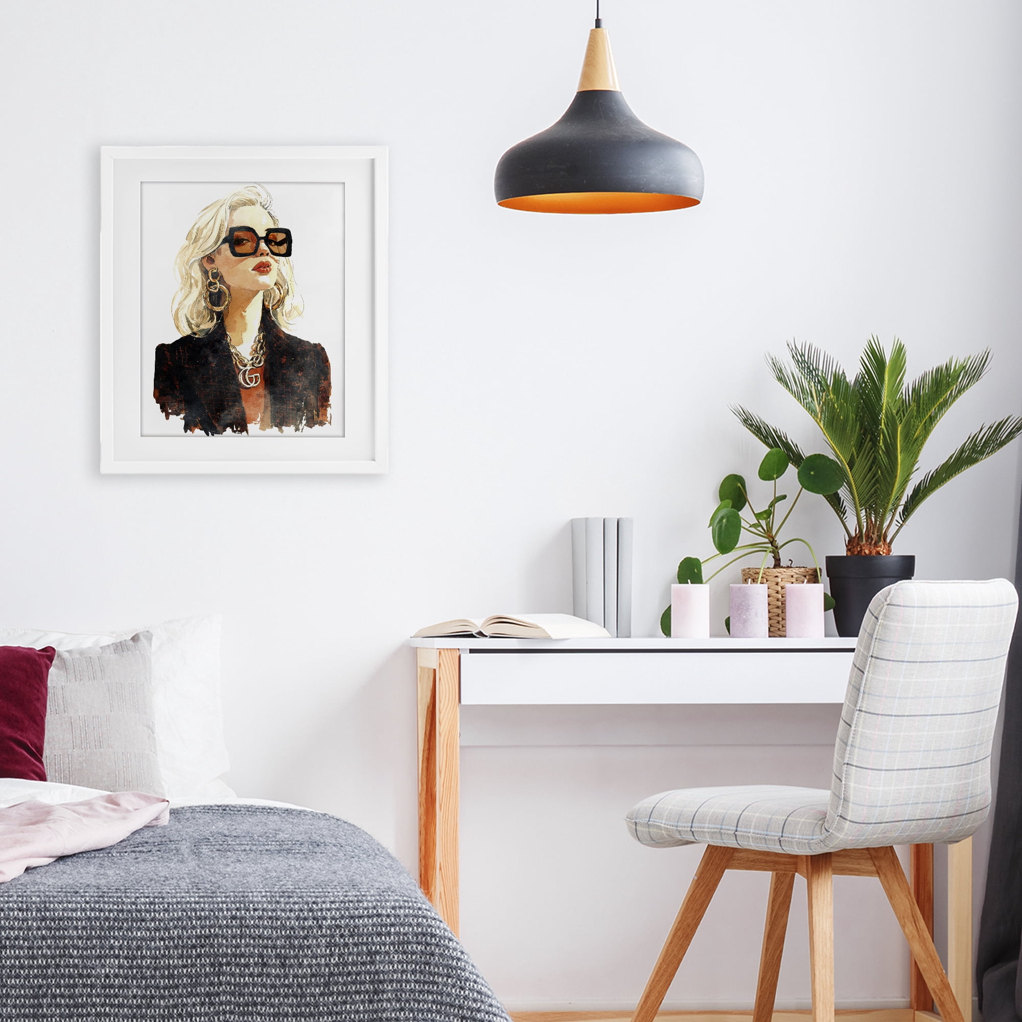 Stupell Industries Luxurious Gilded Gaze White Framed Print Under Glass, design by Svetlana Aleynikova
