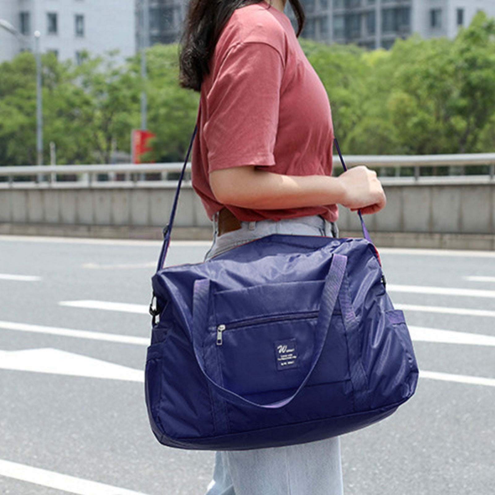 Specollect Clearance 5Pcs Personal Item Bag Foldable Travel Duffel Bag Tote Carry on Luggage Duffle Overnight for Women and Men 42x32x17cm