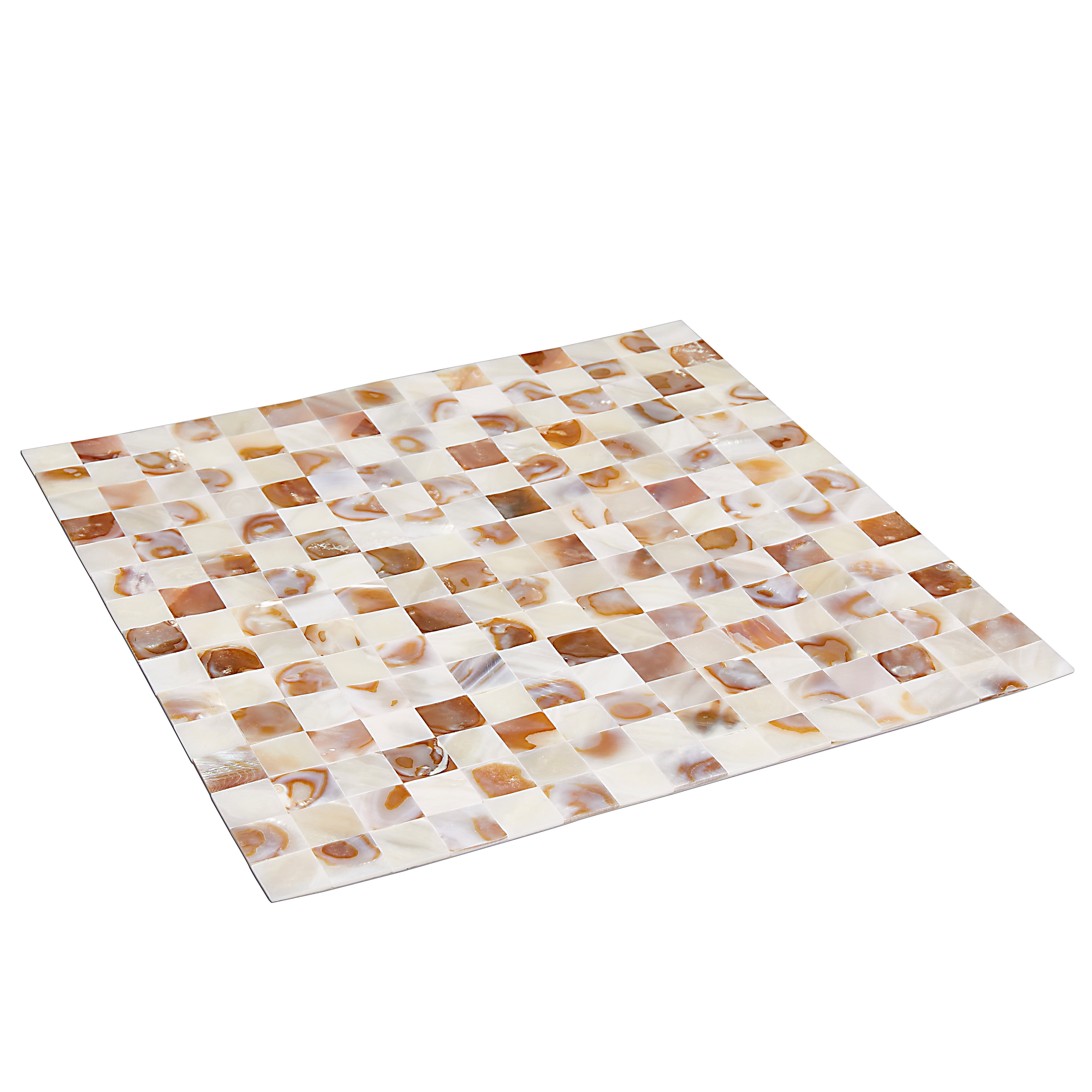 Acopelo Peel and Stick Natural Mother of Pearl Mosaic Shell Tile Checkboard 12" x 12" for Backsplash - 6 Tiles