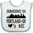 thumbnail image 3 of Inktastic Portland Oregon Someone Loves Me Skyline Boys or Girls Baby Bib, 3 of 4