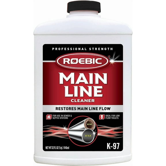 K-97 Main Line Cleaner: Exclusive Bacteria Digests Paper, Fats, and Grease in Sewer and Septic Systems - 32 Ounces, Liquid