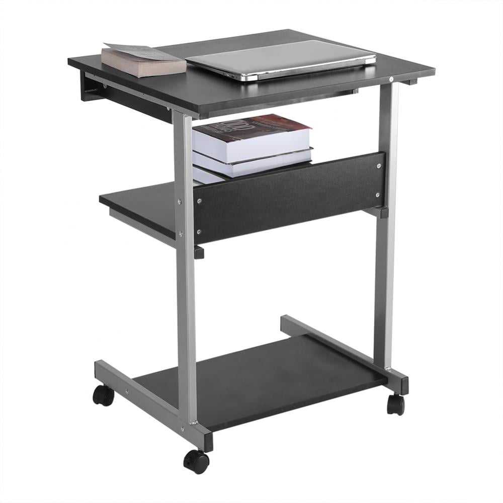 Eecoo Portable Mobile Laptop Computer Desk Cart Metal Student Stand Up Work Station Rolling Presentation