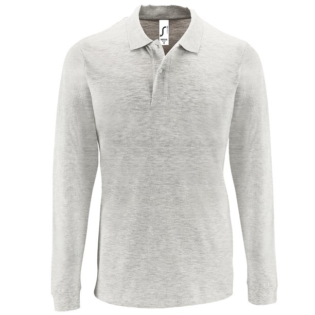 SOLS - Polo piqué de manga larga Perfect para chico hombre (Ceniza)