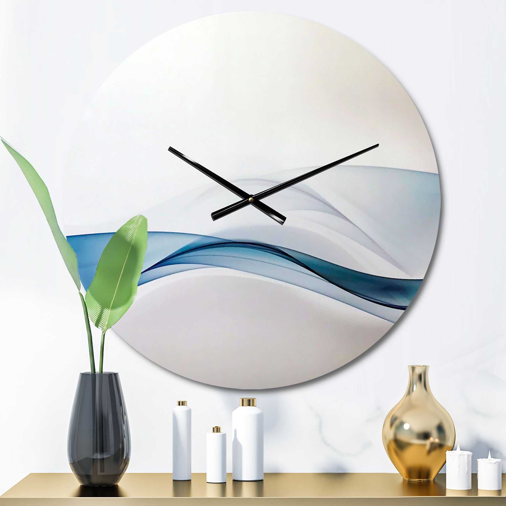 Designart '3D Wave of Water Splash ' Modern wall clock