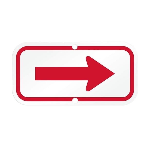 Señal de flecha Símbolo de flecha simétrica Señal direccional segura Flecha de dirección Rojo