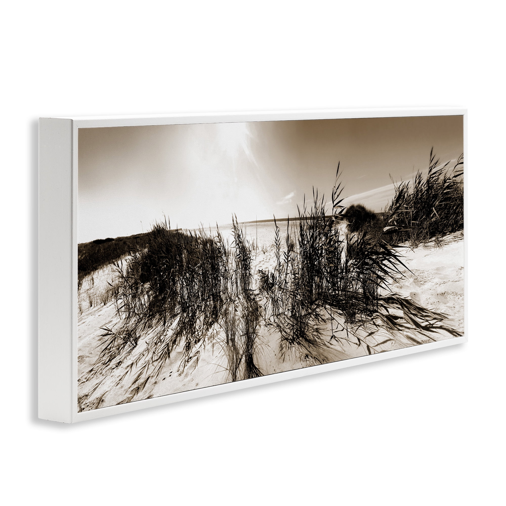 Stupell Industries Wind In The Dunes Coastal Photography White Framed Art Print Wall Art, 30 x 13