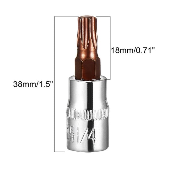 2pcs T30 Torx Bit Sockets for 1/4 Inch Drive Steel