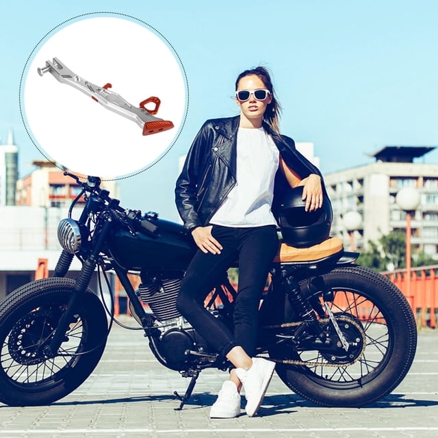 Minkissy Lot de 1 Support Latéral de Moto, Support de Jambe, Ressort en Alliage d'Aluminium pour Modification de Moto
