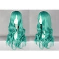 thumbnail image 5 of Unique Bargains Human Hair Wigs for Women Curly Wig with Wig Cap Long Hair 26" Green, 5 of 6