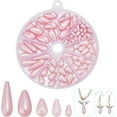 thumbnail image 1 of 98 perlas en forma de lágrima, 5 estilos diferentes, perlas rosas en forma de gota de agua, cuentas espaciadoras sueltas para la elaboración de pendientes, pulseras y collares., 1 of 5