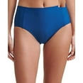 thumbnail image 4 of DKNY Women's Blue Stretch Seaming At Front Lined Full Coverage High Waisted Swimsuit Bottom L, 4 of 6