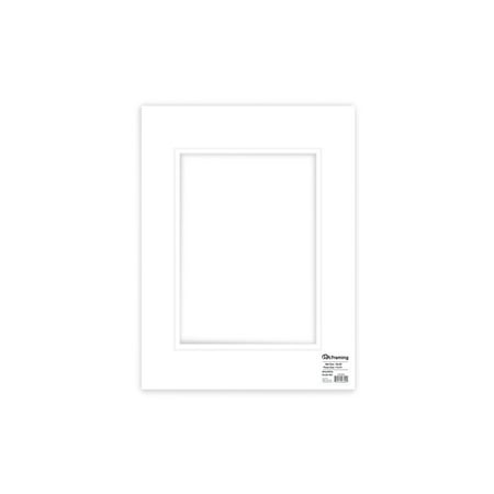 PA Framing Mat Double 16"x 20"/11"x 14" White Core White/White