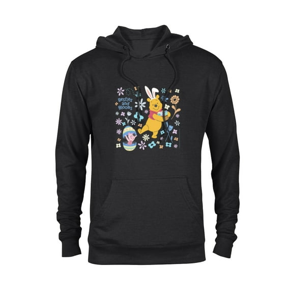Disney Winnie the Pooh & Piglet Easter Besties and Blooms - Pullover Hoodie for Adults - Customized-Black