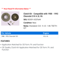 thumbnail image 2 of Clutch Kit - Compatible with 1988 - 1992 Chevy S10 4.3L V6 1989 1990 1991, 2 of 2