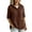Brown, variant on Women's Winter Knit Cardigan Button Front 3/4 Sleeve Two Pockets Loose Fit for Winter Office Work Business Casual Cardigan White