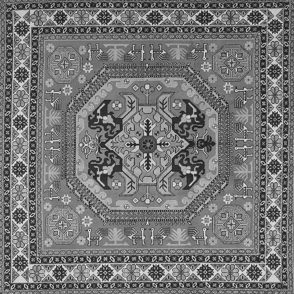 Ahgly Company Indoor Square Persian Gray Traditional Area Rugs, 5' Square