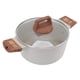 thumbnail image 4 of Olla de sopa de doble oreja evita que se pegue Calentamiento rápido visible Elegante horno holandés universal con tapa para el hogar Olla de sopa blanca 20 cm/7,9 pulgadas, 4 of 5