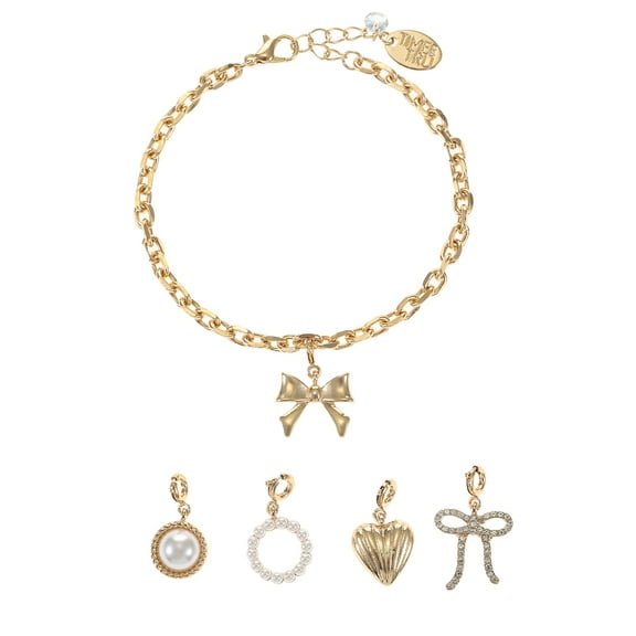 Time and Tru Goldtone Interchangeable Charm Bracelet , 6 Pieces