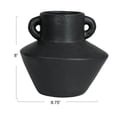 thumbnail image 3 of Bloomingville Round Stoneware Vase with Reactive Glaze Finish and Vertical Handles, Black, 3 of 5