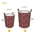 thumbnail image 5 of Bingfone Red Floral Waterproof Foldable Laundry Hamper Bucket With Handles For Storage Bin,Clothes Hamper (Small), 5 of 8