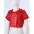 thumbnail image 6 of MSemis Girls Boys Sequins Dance Crop Top Street Dance T-Shirt, 6 of 7