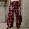thumbnail image 1 of Puntoco Pantalones sueltos casuales vintage con estampado navideño para mujer Pantalones de pierna ancha casuales Pantalones Puntoco Puntoco-3931, 1 of 5